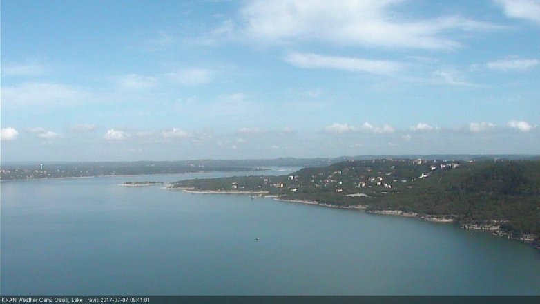 Lake Travis webcam, July 7, 2017 9:05 AM CT
