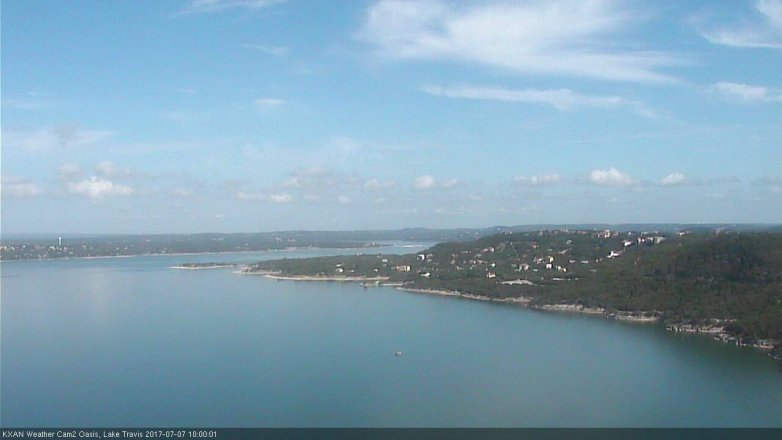 Lake Travis webcam, July 7, 2017 9:10 AM CT