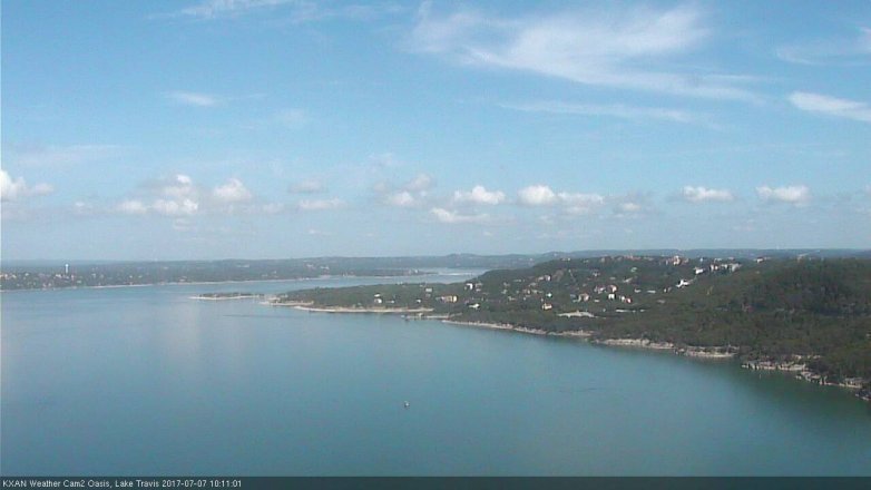 Lake Travis webcam, July 7, 2017 9:20 AM CT