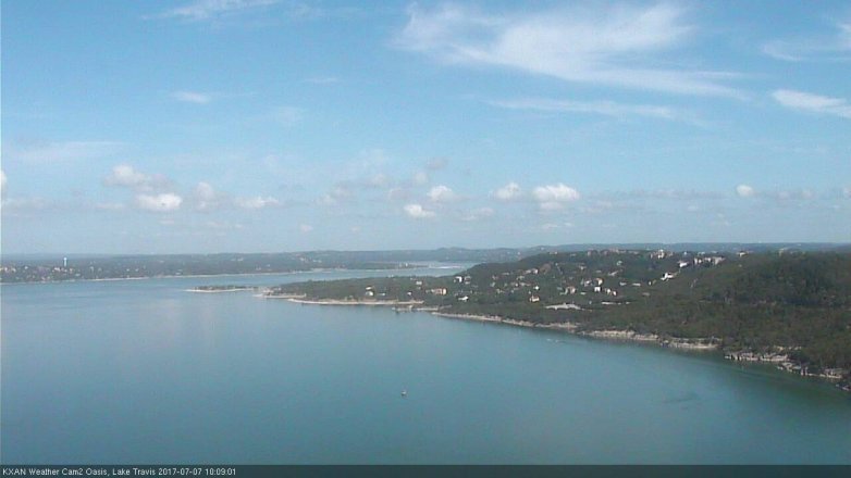 Lake Travis webcam, July 7, 2017 9:25 AM CT