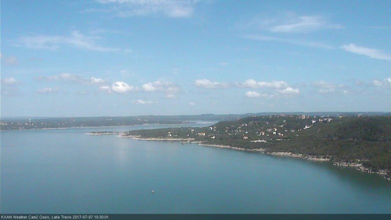 Lake Travis webcam, July 7, 2017 9:45 AM CT