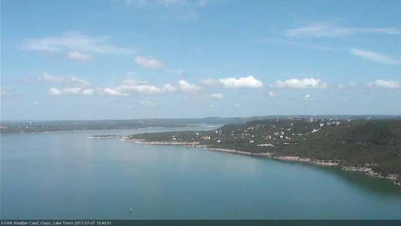 Lake Travis webcam, July 7, 2017 9:55 AM CT