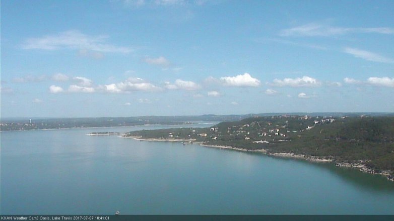 Lake Travis webcam, July 7, 2017 10:00 AM CT