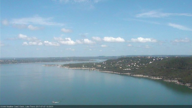 Lake Travis webcam, July 7, 2017 10:10 AM CT