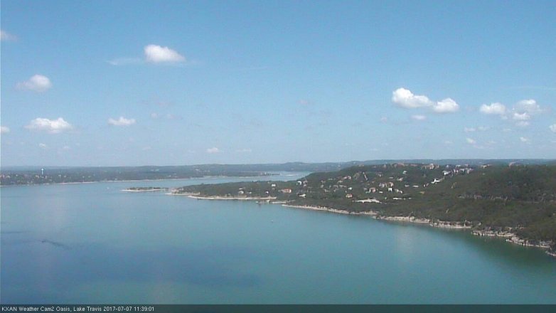 Lake Travis webcam, July 7, 2017 10:45 AM CT