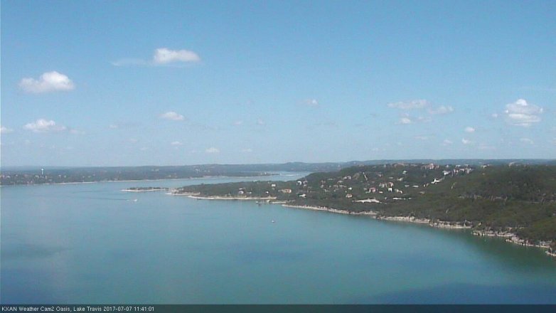 Lake Travis webcam, July 7, 2017 10:50 AM CT