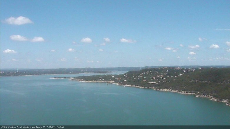 Lake Travis webcam, July 7, 2017 11:15 AM CT