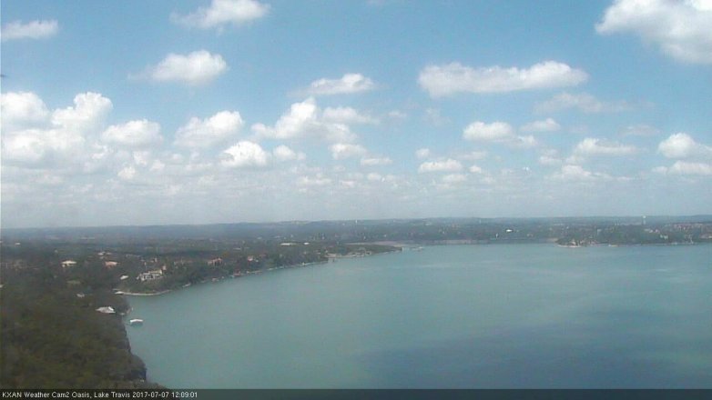 Lake Travis webcam, July 7, 2017 11:20 AM CT
