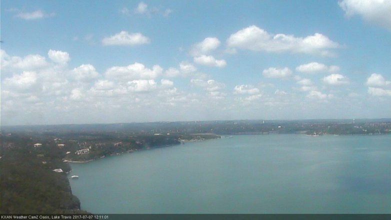 Lake Travis webcam, July 7, 2017 11:30 AM CT