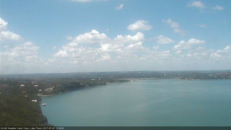 Lake Travis webcam, July 7, 2017 11:45 AM CT