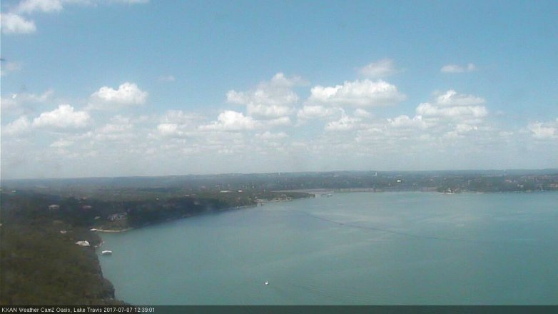Lake Travis webcam, July 7, 2017 11:50 AM CT