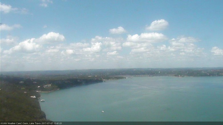 Lake Travis webcam, July 7, 2017 12:10 PM CT