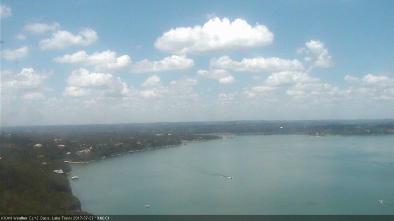 Lake Travis webcam, July 7, 2017 12:20 PM CT