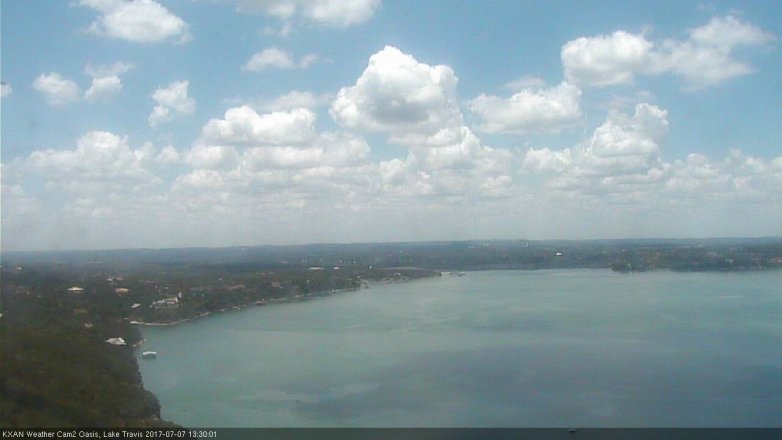 Lake Travis webcam, July 7, 2017 12:40 PM CT