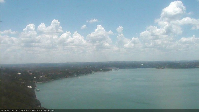 Lake Travis webcam, July 7, 2017 1:30 PM CT