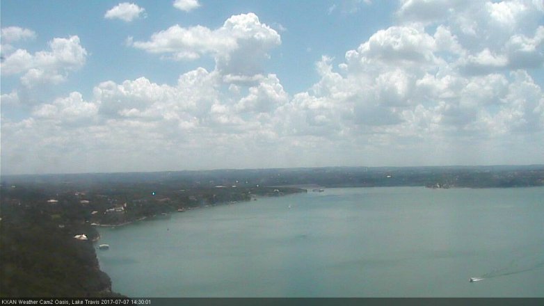 Lake Travis webcam, July 7, 2017 1:40 PM CT