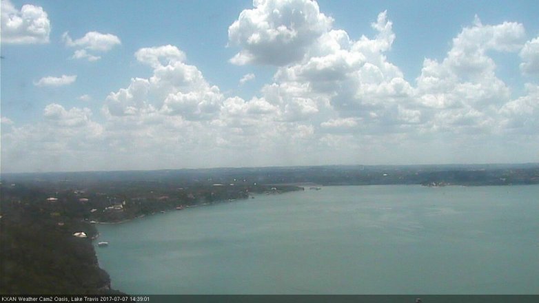 Lake Travis webcam, July 7, 2017 1:45 PM CT