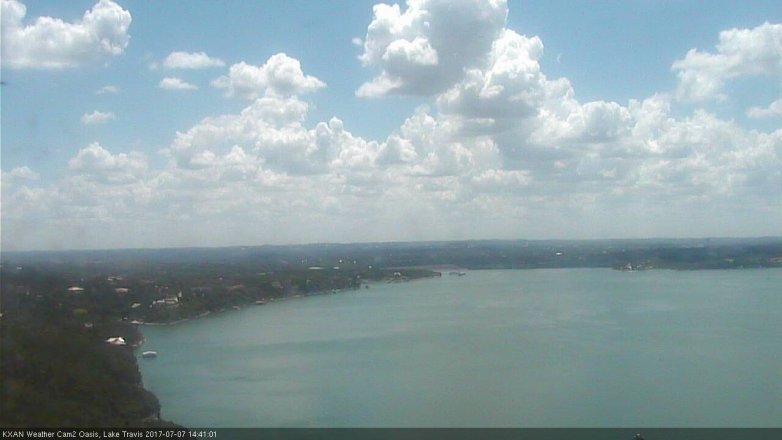 Lake Travis webcam, July 7, 2017 1:55 PM CT