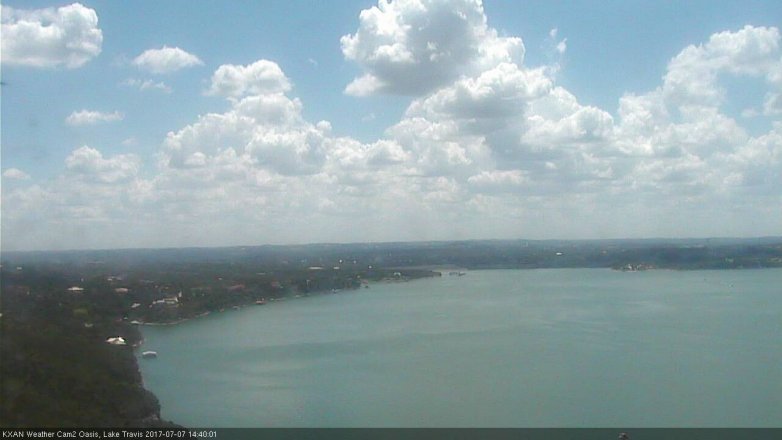 Lake Travis webcam, July 7, 2017 2:05 PM CT