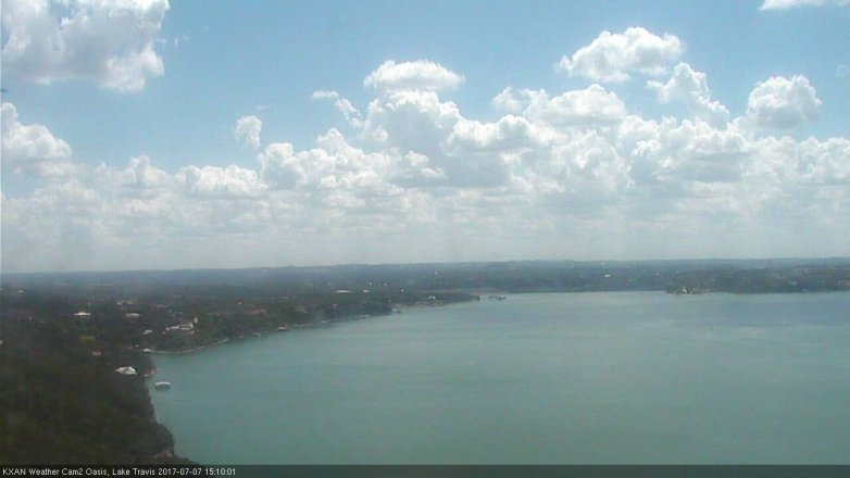 Lake Travis webcam, July 7, 2017 2:15 PM CT