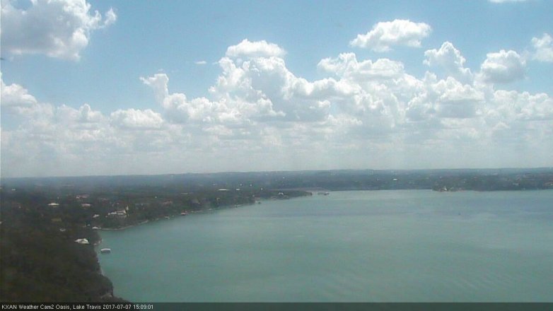Lake Travis webcam, July 7, 2017 2:20 PM CT