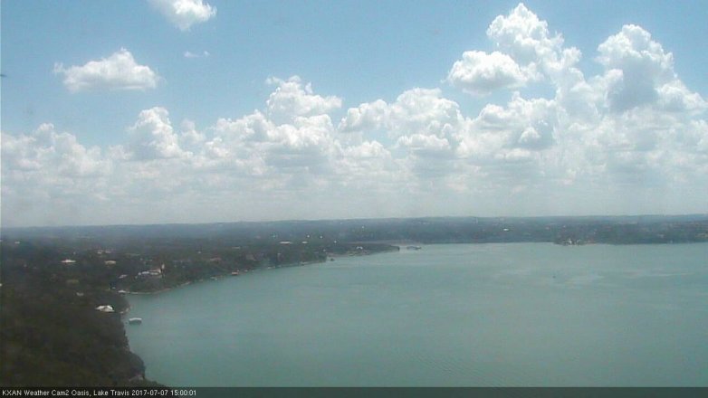 Lake Travis webcam, July 7, 2017 2:30 PM CT