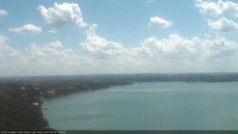 Lake Travis webcam, July 7, 2017 2:40 PM CT