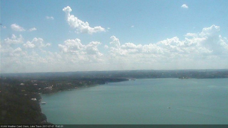 Lake Travis webcam, July 7, 2017 2:55 PM CT