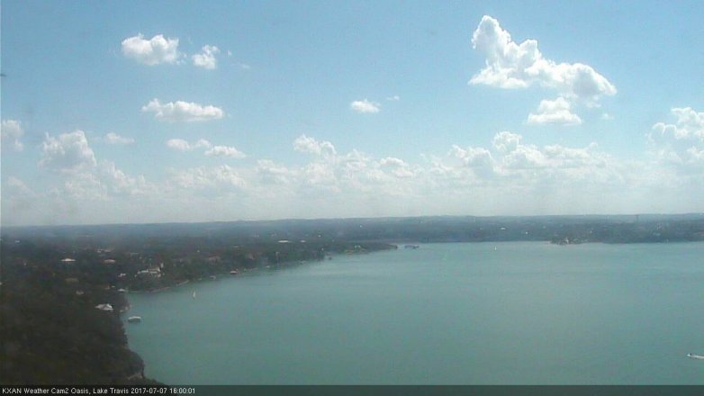 Lake Travis webcam, July 7, 2017 3:05 PM CT