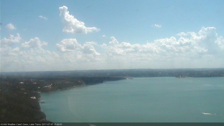 Lake Travis webcam, July 7, 2017 3:10 PM CT