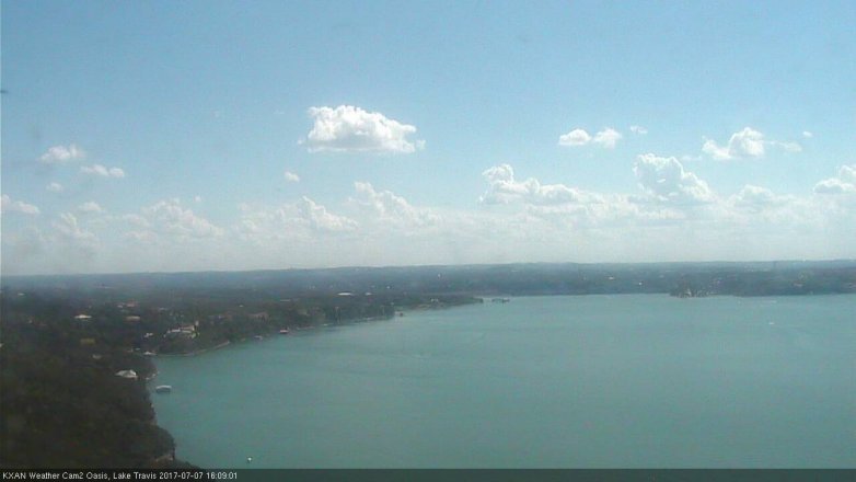 Lake Travis webcam, July 7, 2017 3:20 PM CT