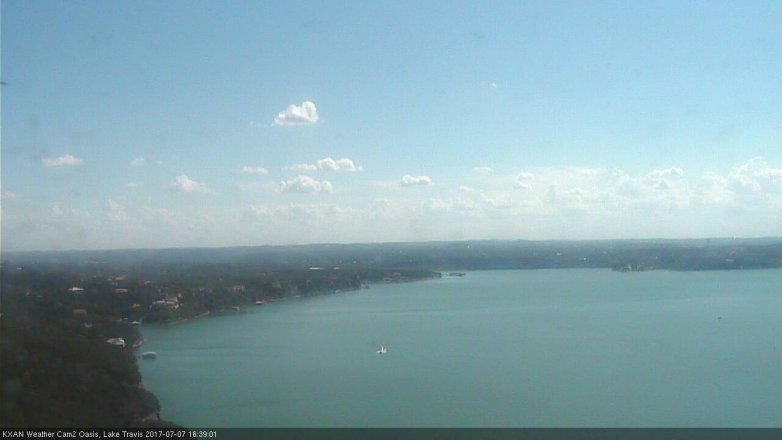 Lake Travis webcam, July 7, 2017 4:05 PM CT