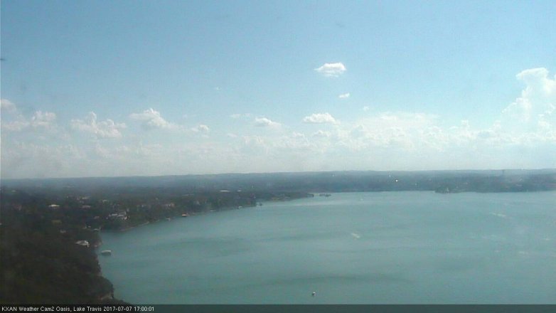 Lake Travis webcam, July 7, 2017 4:15 PM CT