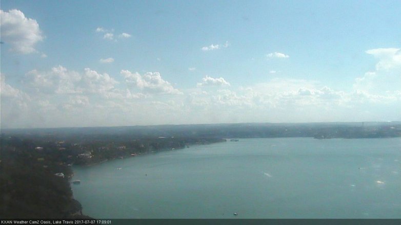 Lake Travis webcam, July 7, 2017 4:30 PM CT