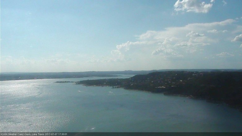 Lake Travis webcam, July 7, 2017 4:40 PM CT