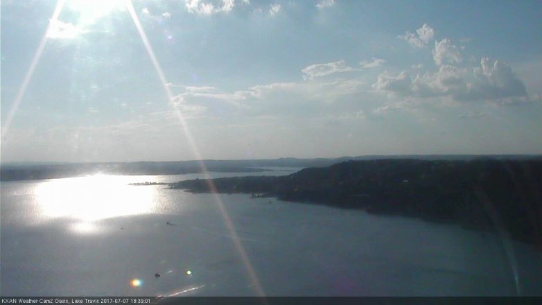 Lake Travis webcam, July 7, 2017 5:50 PM CT