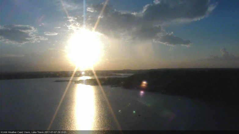 Lake Travis webcam, July 7, 2017 7:20 PM CT