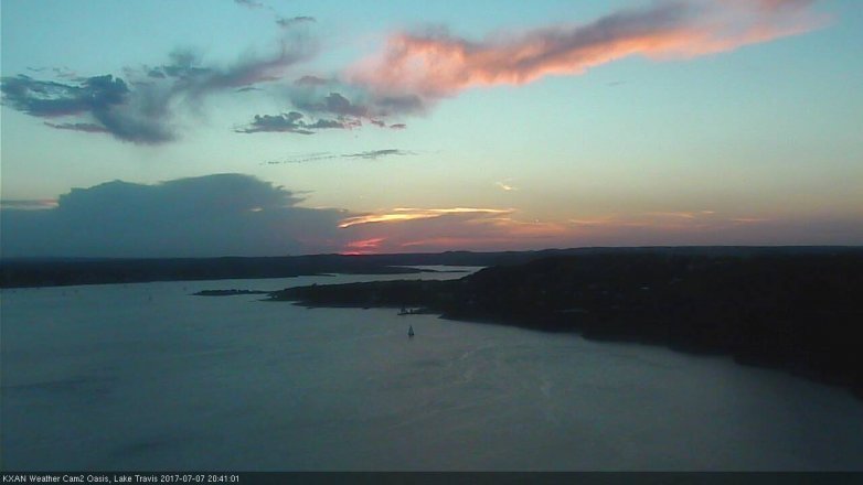 Lake Travis webcam, July 7, 2017 7:55 PM CT