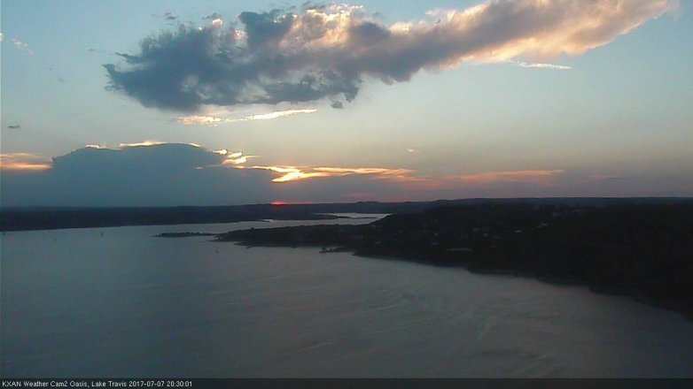 Lake Travis webcam, July 7, 2017 8:00 PM CT