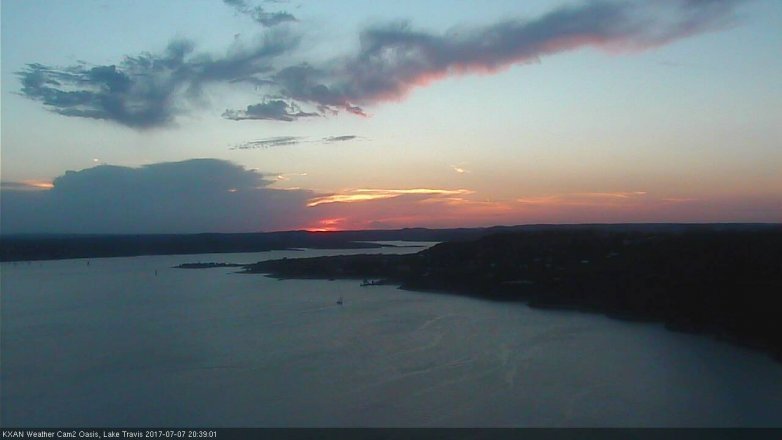 Lake Travis webcam, July 7, 2017 8:05 PM CT