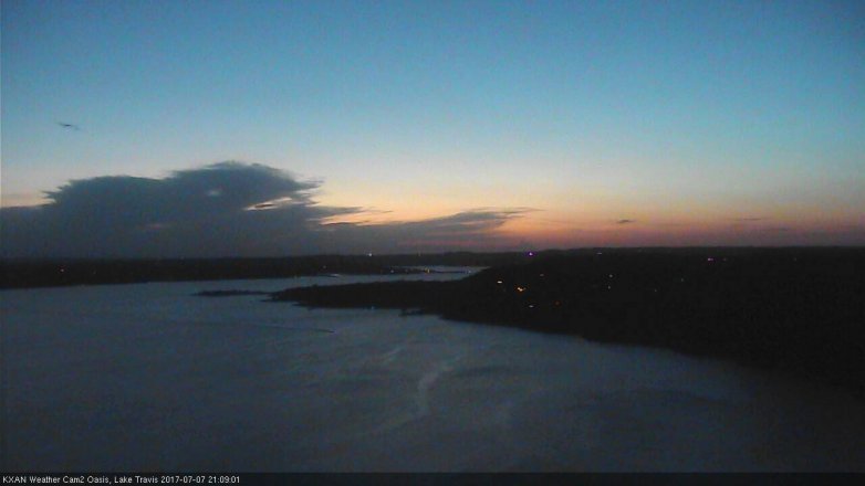 Lake Travis webcam, July 7, 2017 8:20 PM CT