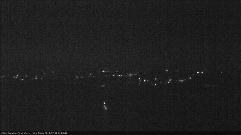 Lake Travis webcam, July 7, 2017 9:30 PM CT