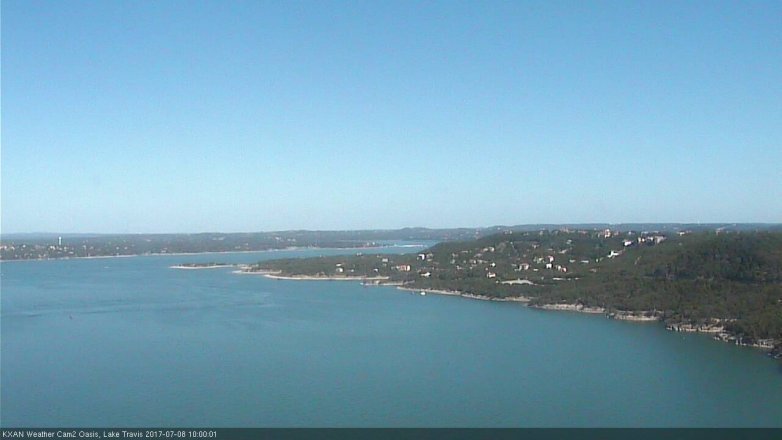 Lake Travis webcam, July 8, 2017 9:05 AM CT
