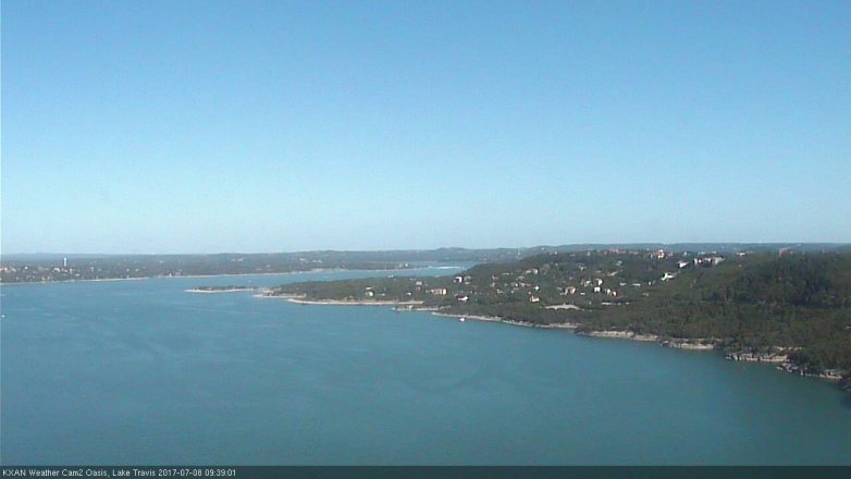 Lake Travis webcam, July 8, 2017 9:10 AM CT