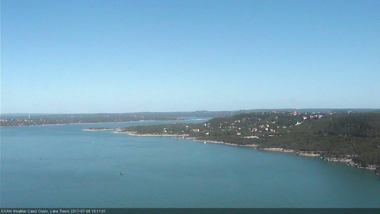 Lake Travis webcam, July 8, 2017 9:20 AM CT