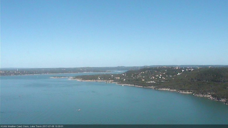 Lake Travis webcam, July 8, 2017 10:00 AM CT