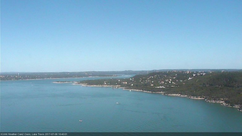 Lake Travis webcam, July 8, 2017 10:05 AM CT