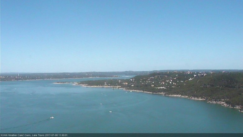 Lake Travis webcam, July 8, 2017 10:15 AM CT