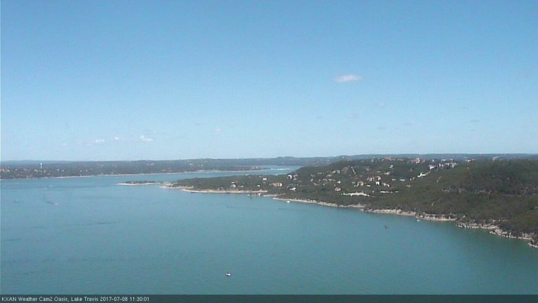 Lake Travis webcam, July 8, 2017 10:45 AM CT