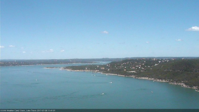 Lake Travis webcam, July 8, 2017 10:55 AM CT